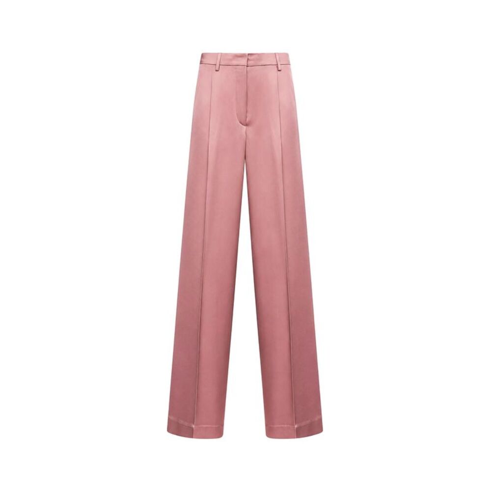 Dries Van Noten Women Old Rose Fluid Crepe Satin Portias Straight-Leg Trousers